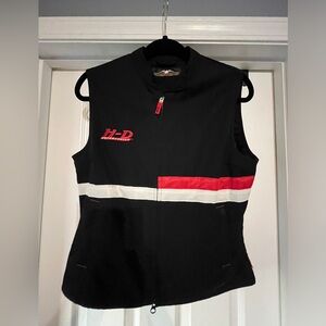 Harley-Davidson Black Vest with Red and White Accents - Med